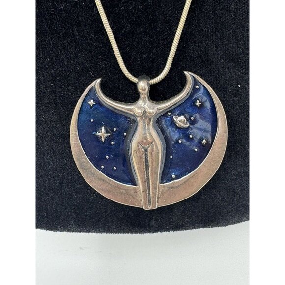 Oberon Zell Astra Star Goddess 925 Sterling Silver Pendant Enamel Fine Jewelry - Picture 1 of 7